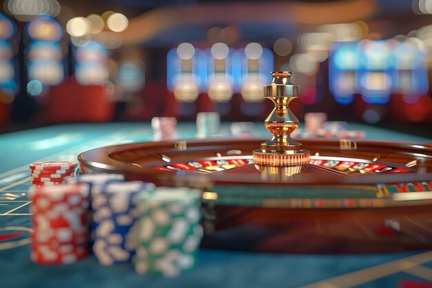 Live roulette table with dealer and players